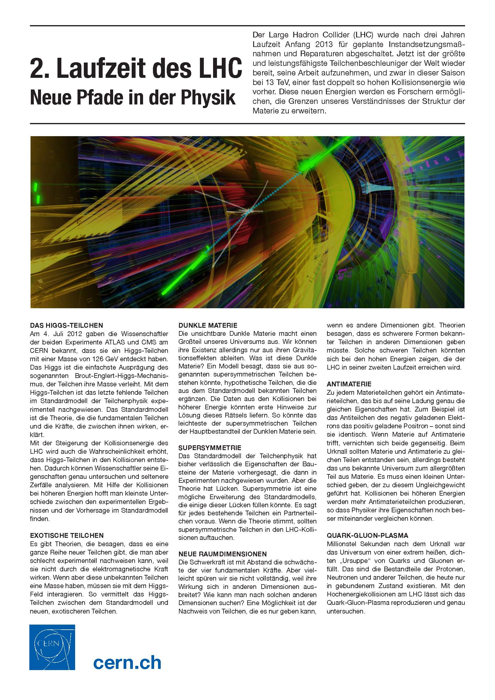 Factsheet zur zweiten Laufzeit des LHC